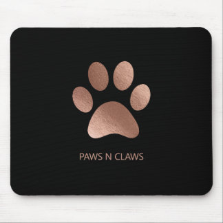 Tapis De Souris Empreinte de patte or Rose Faux