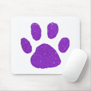 Tapis de souris empreinte de patte pailletée
