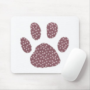 Tapis de souris empreinte de patte pailletée
