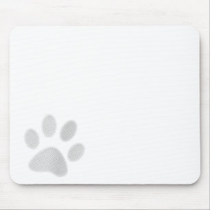 Tapis De Souris Empreinte de patte tramé blanc/gris-clair