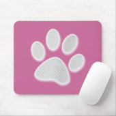 Tapis De Souris Empreinte de patte tramé blanc/gris-clair (Avec souris)