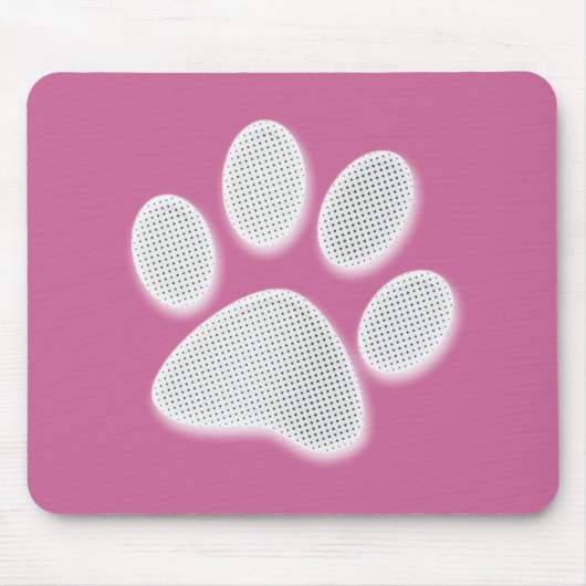 Tapis De Souris Empreinte de patte tramé blanc/gris-clair (Devant)