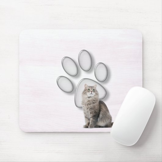 Tapis De Souris Empreinte De Verre Avec Chat (Avec souris)