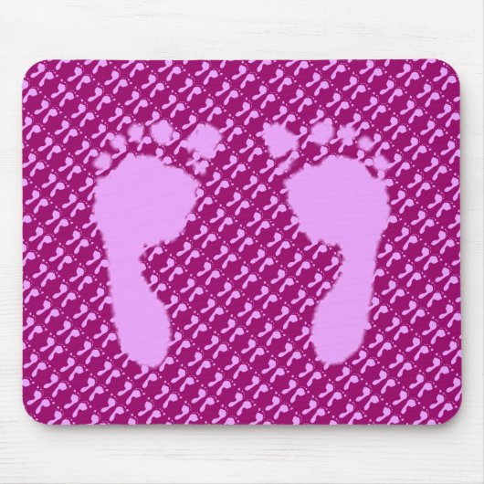Tapis De Souris Empreintes bébé (Fille) (Devant)