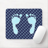 Tapis De Souris Empreintes bébé (Garçon) (Avec souris)