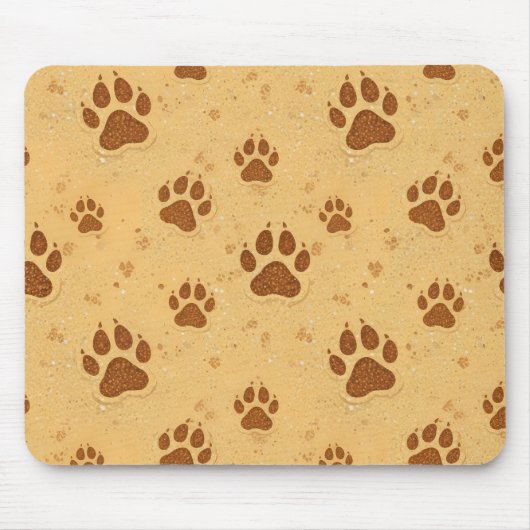 Tapis De Souris Empreintes de pattes dans le sable (Devant)