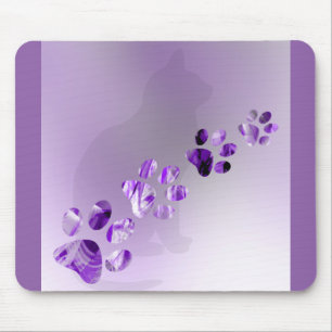 Tapis De Souris Empreintes de pattes de chat, chien, chiot pour