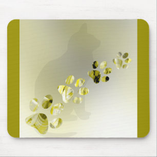 Tapis De Souris Empreintes de pattes de chat, chien, chiot pour le