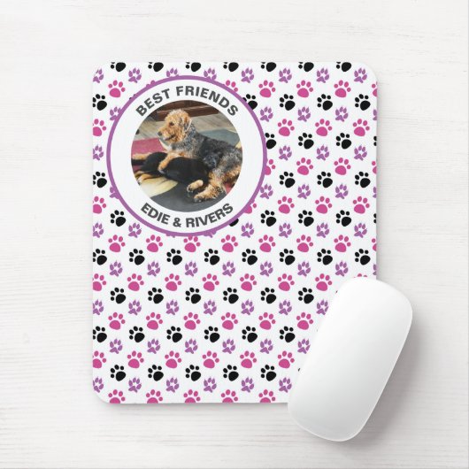 Tapis de souris empreintes de pattes de chien mign (Avec souris)