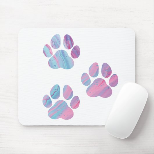 Tapis De Souris Empreintes de pattes de chiens - Fils de peinture  (Avec souris)