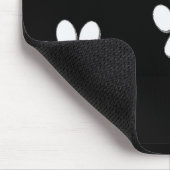 Tapis De Souris Empreintes de pattes de chiot blancs sur le noir (Coin)