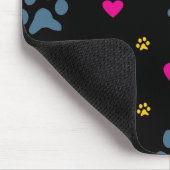 Tapis De Souris Empreintes de pattes et coeurs (Coin)