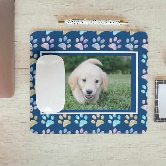 Tapis De Souris Empreintes de pattes et photo