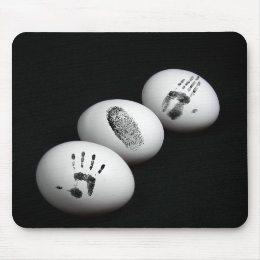 Tapis De Souris Empreintes digitales sur les oeufs blancs (Devant)