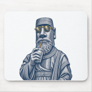 Tapis de souris en art vintage Cool Stone Man