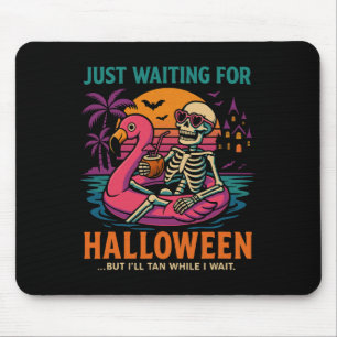 Tapis De Souris En Attente D'Halloween Drôle Skeleton Tee