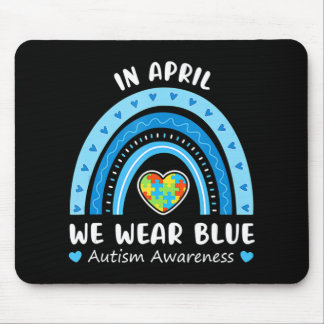 Tapis De Souris En Avril Nous Portons Blue Rainbow Sensibilisation