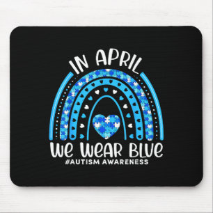 Tapis De Souris En avril, portez un arc-en-ciel bleu pour les femm