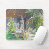 Tapis de souris en bois d'antiquités de Taureau (Avec souris)