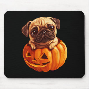 Tapis De Souris En Citrouille Halloween Pugkin mignon Carlin Hallo