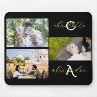 Tapis de souris en collage photo de famille or et 