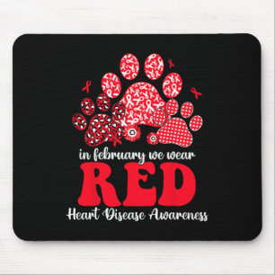 Tapis De Souris En Février Nous Portons Chat Chien Rouge Maladie c