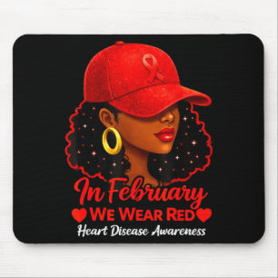 Tapis De Souris En février, portez du rouge pour les femmes noires