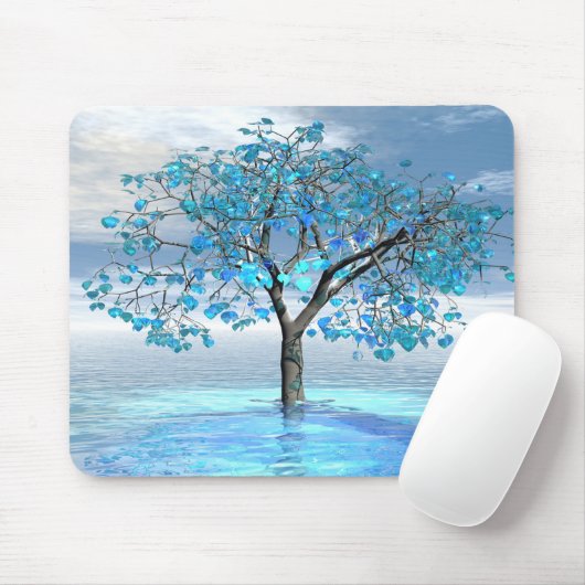 Tapis de souris en forme d'arbre Crystal Blue (Avec souris)
