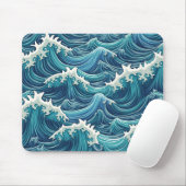 tapis de souris en forme de vague (Avec souris)