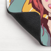 Tapis de Souris en Grille Fille Anime Joyeuse (Coin)