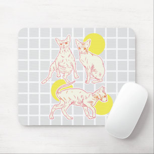 Tapis de souris en grille pour chats Sphynx