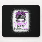 Tapis De Souris En Juin Nous Portons Violet Alzheimer Sensibilisat (Devant)