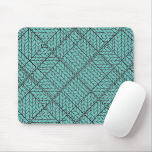 TAPIS DE SOURIS EN MAILLE ARGYLE BLEU TURQUOISE