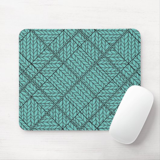 TAPIS DE SOURIS EN MAILLE ARGYLE BLEU TURQUOISE (Avec souris)