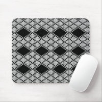 TAPIS DE SOURIS EN MAILLE ARGYLE NOIR