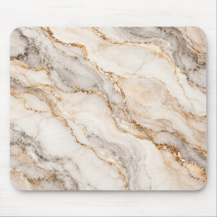 Tapis de souris en marbre gris or blanc