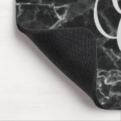Tapis de souris en marbre noir avec initiale perso (Coin)