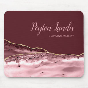 Tapis de souris en marbre rose Bourgogne élégant p