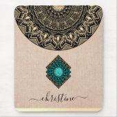 tapis de souris en nom de burlap mandala or noir c (Devant)