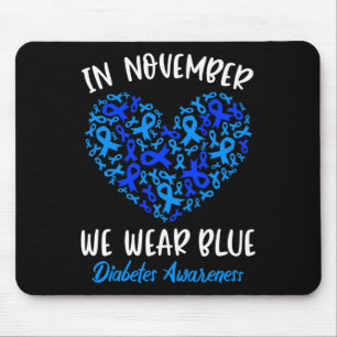 Tapis De Souris En Novembre Nous Portons Bleu Cure Diabète Sensibi
