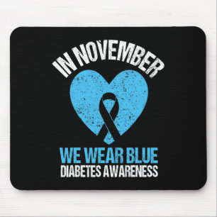 Tapis De Souris En Novembre Nous Portons Bleu Diabète Sensibilisat
