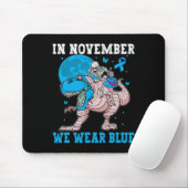 Tapis De Souris En Novembre Nous Portons Bleu Diabète Trex Dino En (Avec souris)