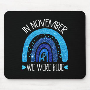 Tapis De Souris En Novembre Nous Portons Blue Rainbow Diabetes Awa