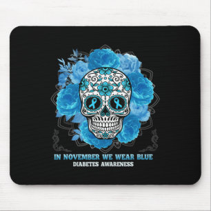Tapis De Souris En novembre Nous portons Blue Sugar Skull Diabetes