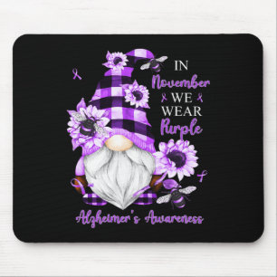 Tapis De Souris En Novembre Nous Portons Des Gnomes Violets Alzhei