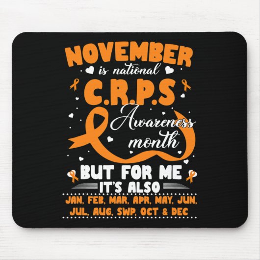 Tapis De Souris En Novembre Nous Portons Orange Ribbon CRPS Sensib (Devant)