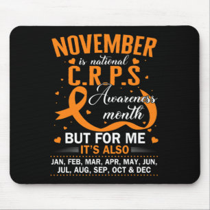 Tapis De Souris En Novembre Nous Portons Orange Ribbon CRPS Sensib