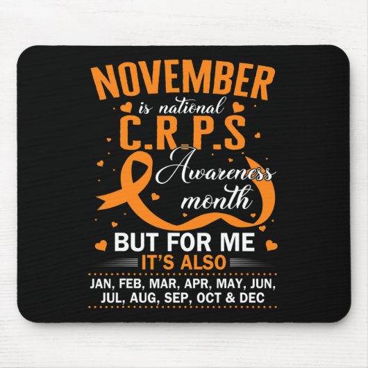 Tapis De Souris En Novembre Nous Portons Orange Ribbon CRPS Sensib (Devant)
