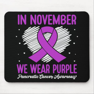 Tapis De Souris En Novembre Nous Portons Violet Cancer Pancréatiqu