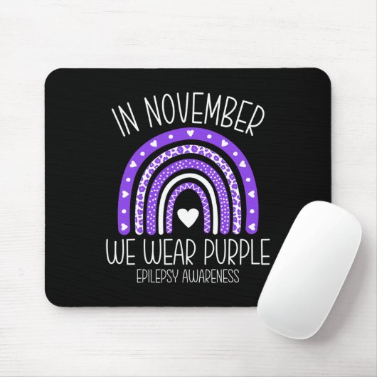 Tapis De Souris En Novembre Nous Portons Violet Rainbow Epilepsy A (Avec souris)